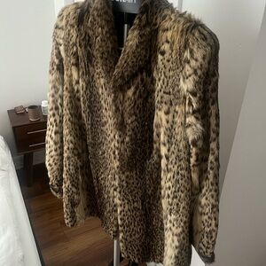 Vintage 100% Real Fur Leopard Print Teddy Jacket